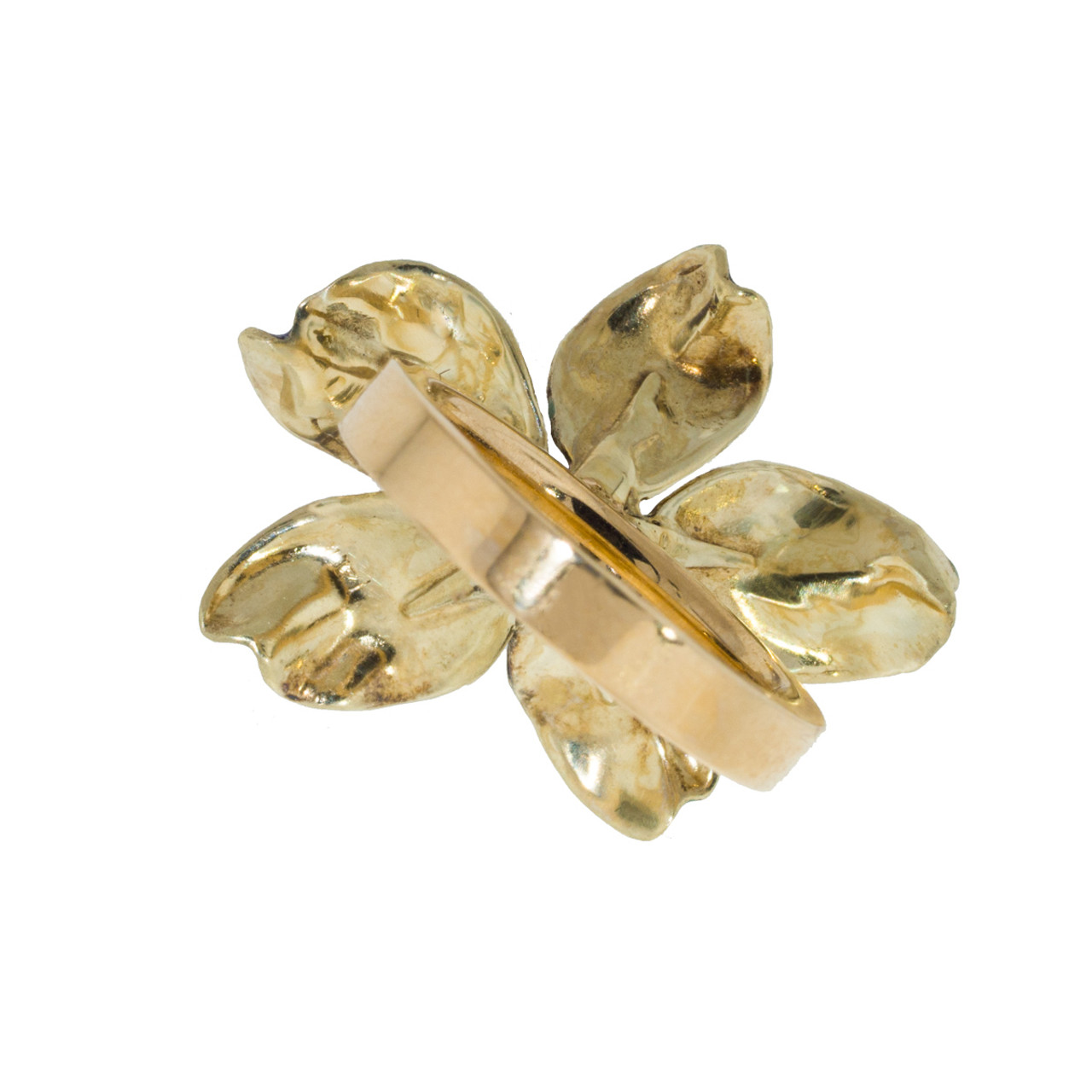 14K Yellow Gold Vtg Antique Diamond Flower Ring 4.16g Fine Jewelry Size 5  Band | eBay